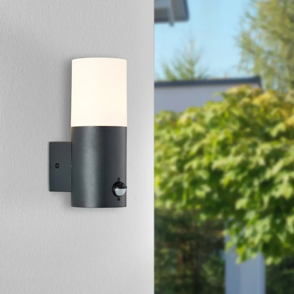 Brilliant Væglampe Med Sensor|Væglamper > Aberdeen udendørs væglampe, sensor, højde 23,2 cm, antracit