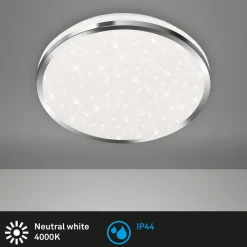 Briloner Loftlamper|Loftlamper > Acorus LED-loftslampe, IP44, stjernedekor, Ø 28 cm