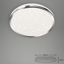 Briloner Loftlamper|Loftlamper > Acorus LED-loftslampe, IP44, stjernedekor, Ø 28 cm