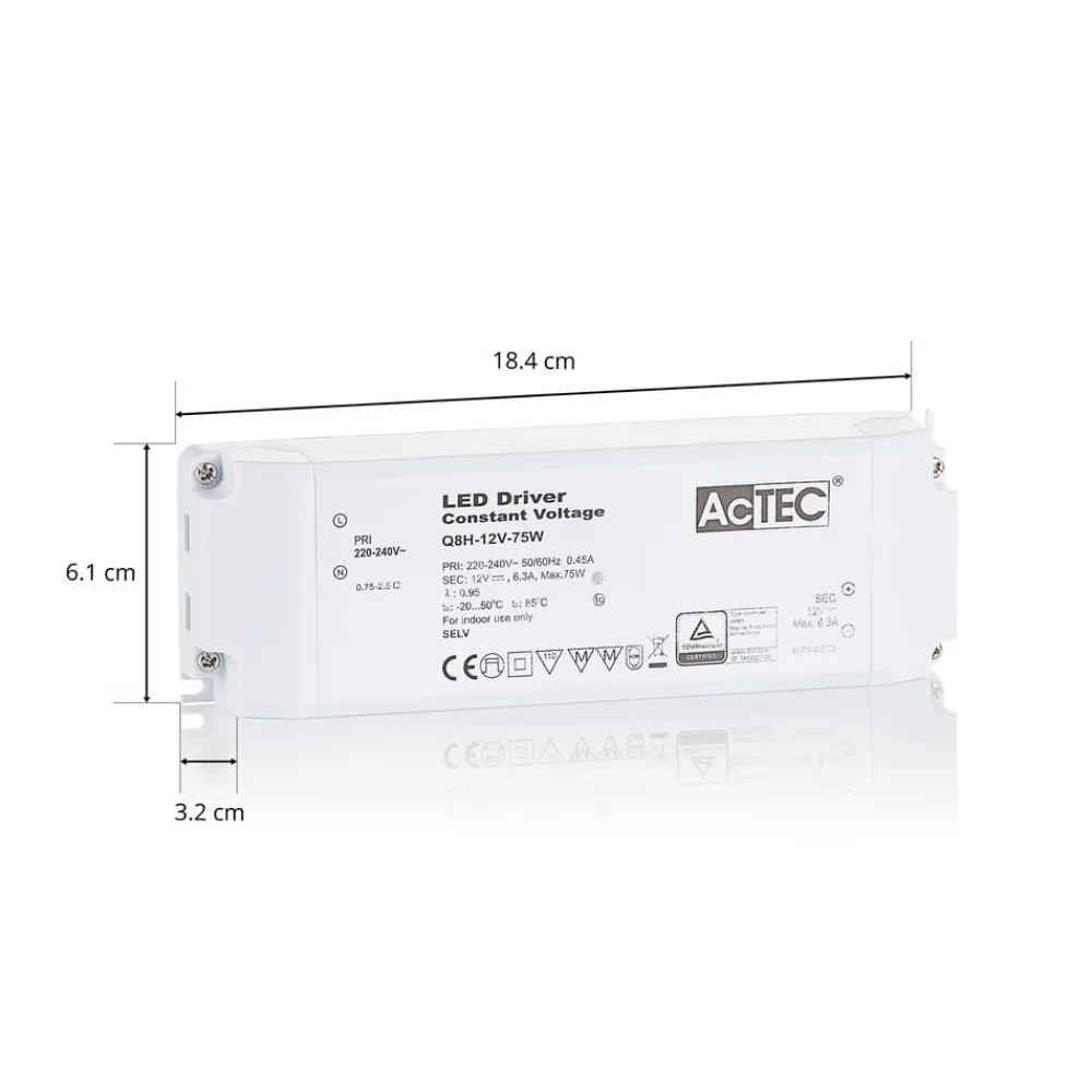 AcTEC Driver Konstant Spænding > Q8H LED-driver CV 12 V, 75 W