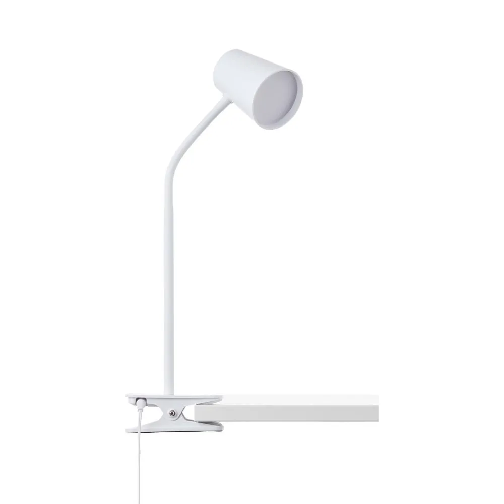 Arbejdsrum/Kontor|Bordlamper ^ Brilliant Adda LED-bordlampe med klemme hvid dæmpes i 3 trin