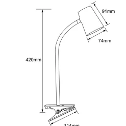 Arbejdsrum/Kontor|Bordlamper ^ Brilliant Adda LED-bordlampe med klemme hvid dæmpes i 3 trin