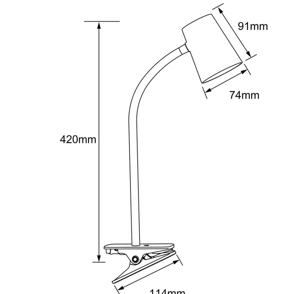 Arbejdsrum/Kontor|Bordlamper ^ Brilliant Adda LED-bordlampe med klemme hvid dæmpes i 3 trin