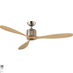 CasaFan Loftventilatorer > Aeroplan Eco loftventilator, krom, lyst træ
