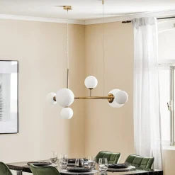 Pendellamper|Pendellamper ^ ALDEX Affjedringslampe Dione, 6 lyskilder, gylden