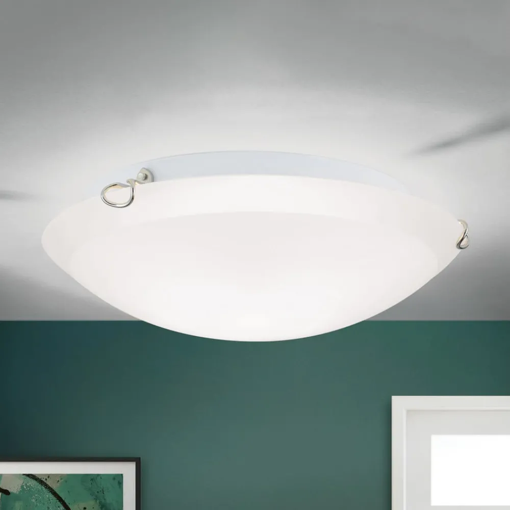 Loftlamper ^ ORION Agada loftslampe, opalglas, krom, 30 cm