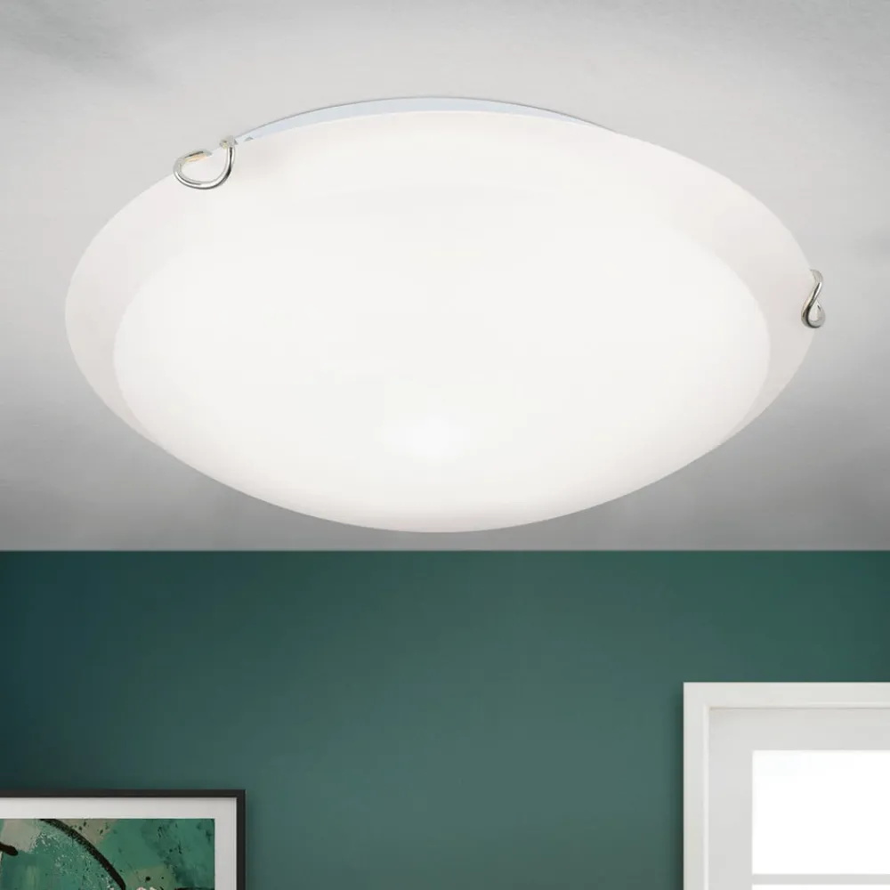 Loftlamper ^ ORION Agada loftslampe, opalglas, krom, 30 cm