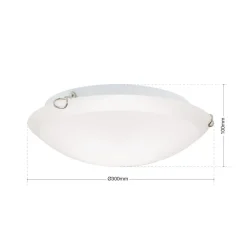 Loftlamper ^ ORION Agada loftslampe, opalglas, krom, 30 cm