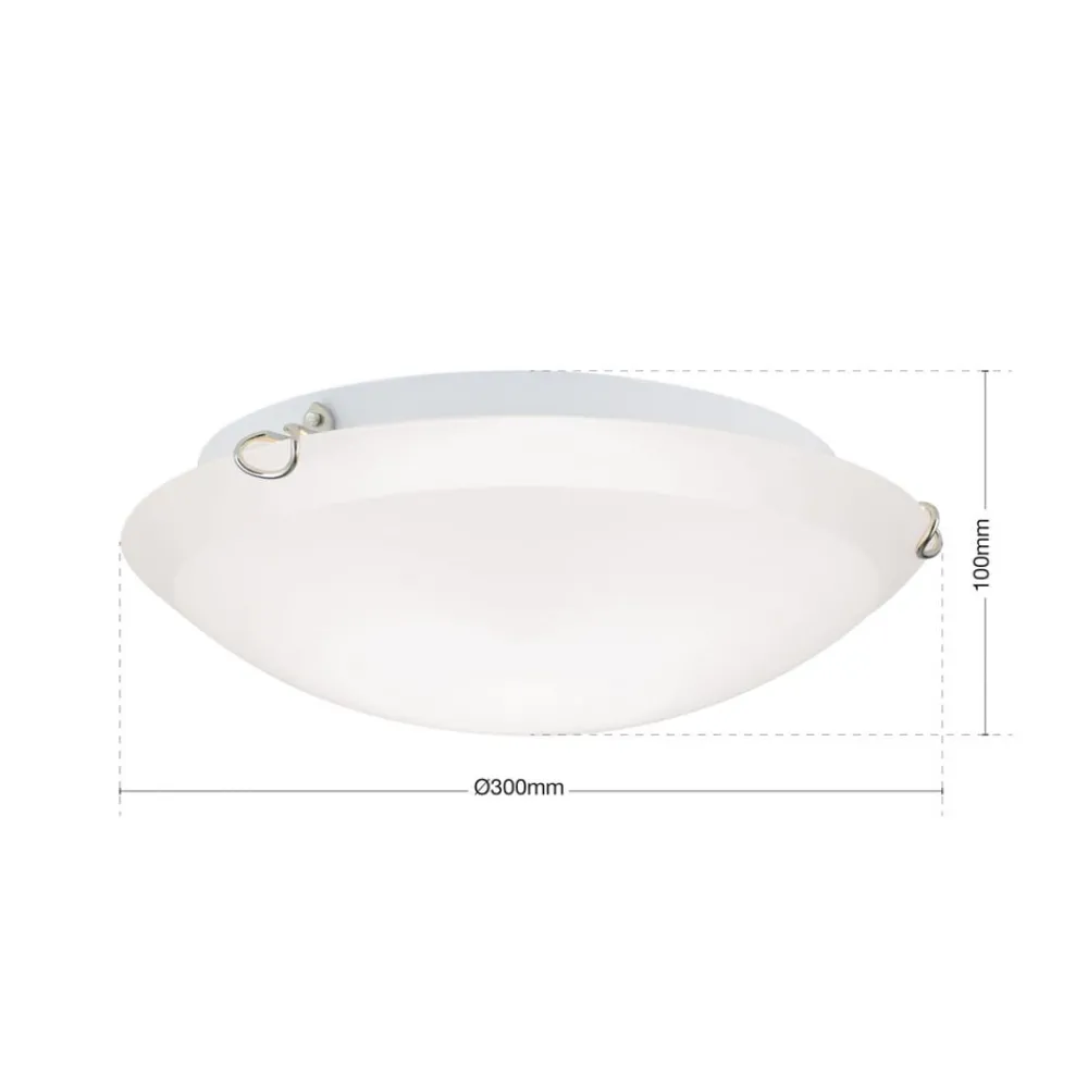 Loftlamper ^ ORION Agada loftslampe, opalglas, krom, 30 cm