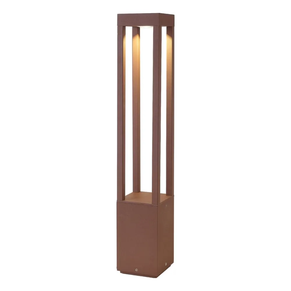 Gadebelysning ^ FARO BARCELONA Agra LED-gadelampe, brun, aluminium, højde 65 cm