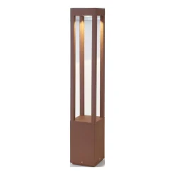 FARO BARCELONA Gadebelysning > Agra LED-gadelampe, rustbrun, aluminium/glas, højde 65 cm