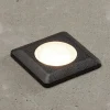 Nedgravet Udebelysning|Udendørs Spot ^ Fumagalli Aldo LED indbygningslampe kantet sort/klar 3.000 K