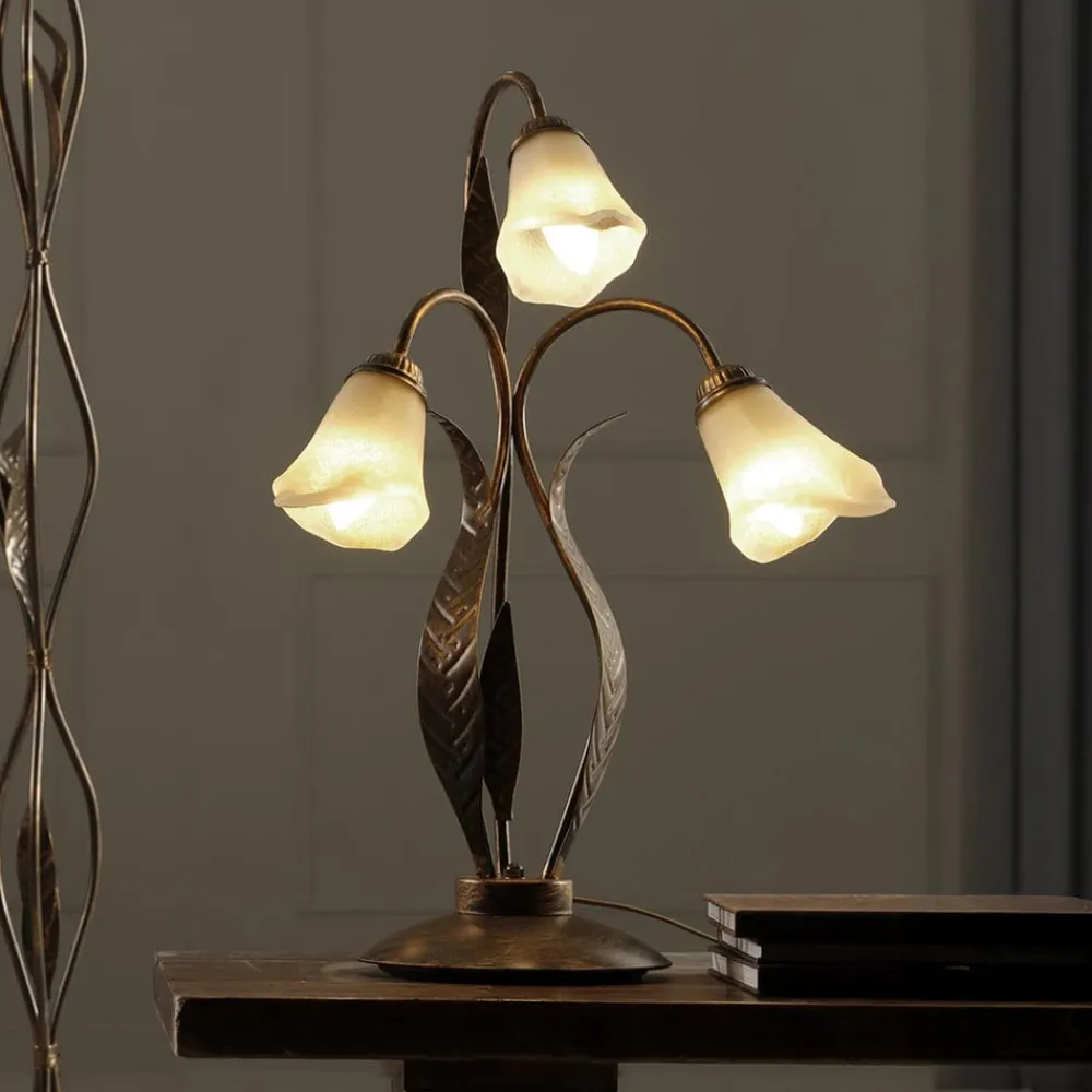 ONLI Bordlamper > Alga bordlampe, 3 lyskilder, jern, glas, florentinsk