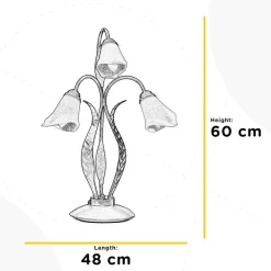 ONLI Bordlamper > Alga bordlampe, 3 lyskilder, jern, glas, florentinsk
