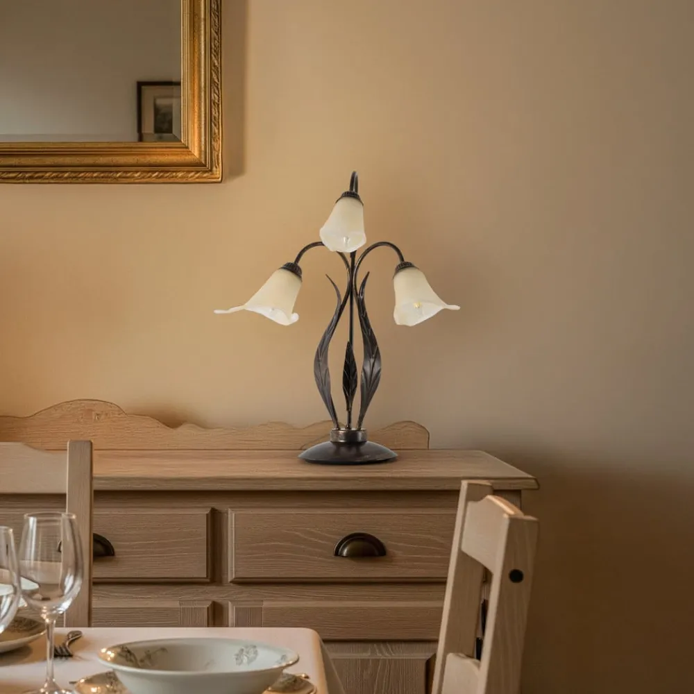 ONLI Bordlamper > Alga bordlampe, 3 lyskilder, jern, glas, florentinsk