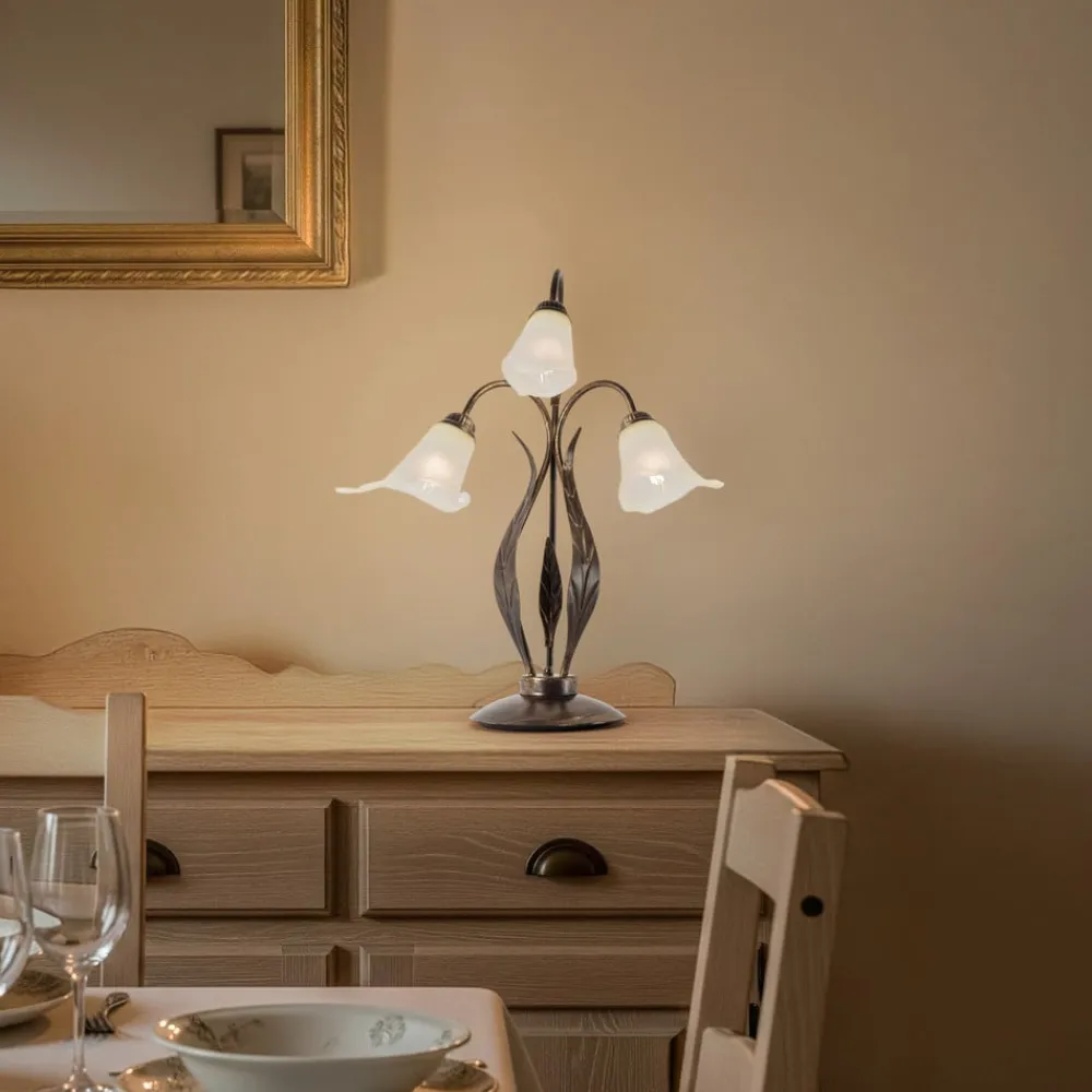 ONLI Bordlamper > Alga bordlampe, 3 lyskilder, jern, glas, florentinsk