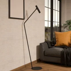 EGLO Gulvlamper|Gulvlamper > Almudaina LED-gulvlampe, sort, højde 157 cm, stål
