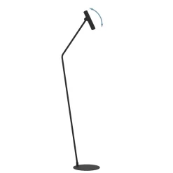 EGLO Gulvlamper|Gulvlamper > Almudaina LED-gulvlampe, sort, højde 157 cm, stål
