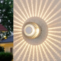 Lucande Væglamper > Aluminiumsfarvet udendørsvæglampe Lennias med LED