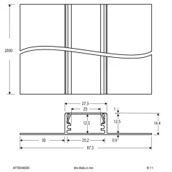 Led Strips ^ EVN Alu mørtelfri profil 200cm med opal afdækning