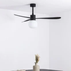 FARO BARCELONA Loftventilatorer > Amelia Ball loftventilator, LED-lampe, sort