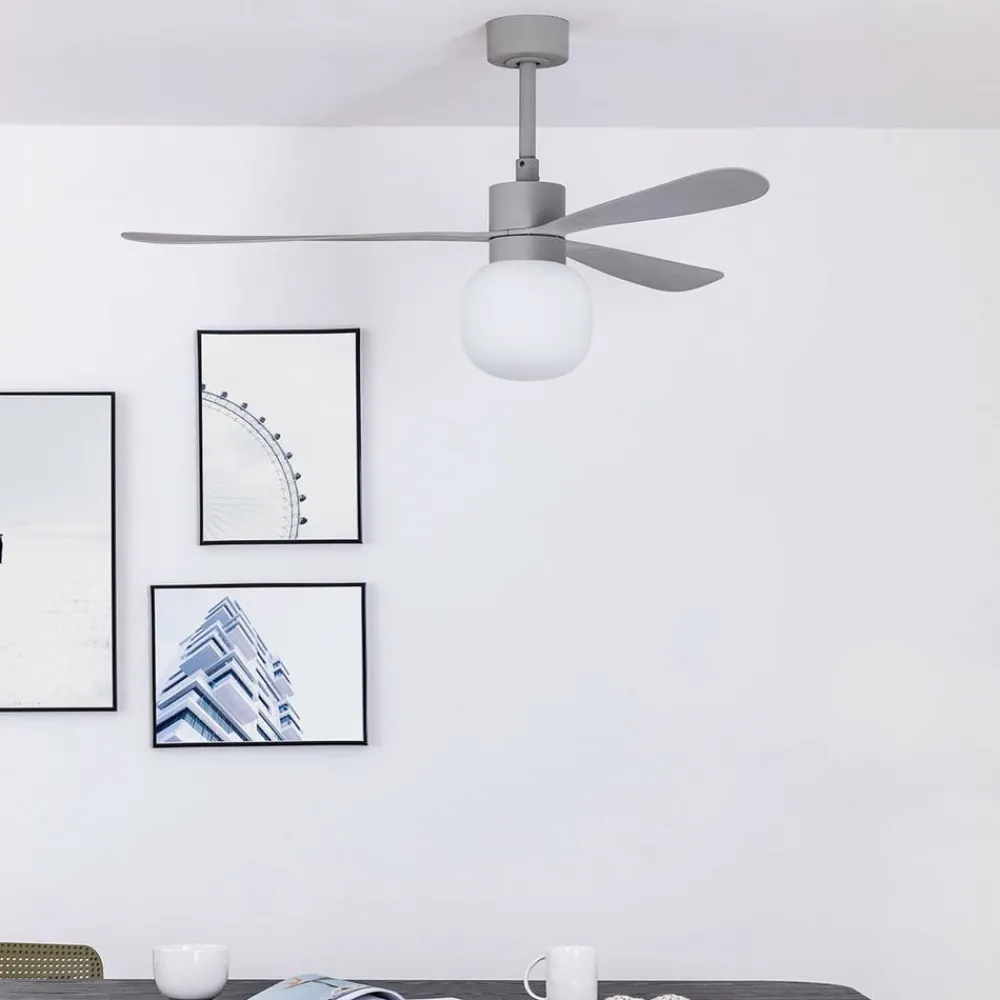 Loftventilatorer ^ FARO BARCELONA Amelia Ball loftventilator, LED-lampe, grå