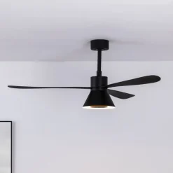 FARO BARCELONA Loftventilatorer > Amelia Cone loftventilator, LED-lampe, sort