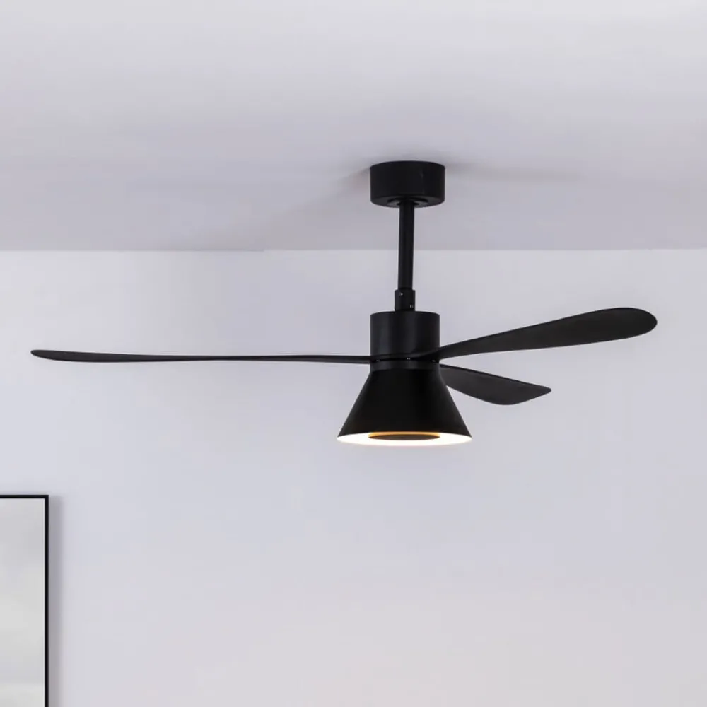 FARO BARCELONA Loftventilatorer > Amelia Cone loftventilator, LED-lampe, sort
