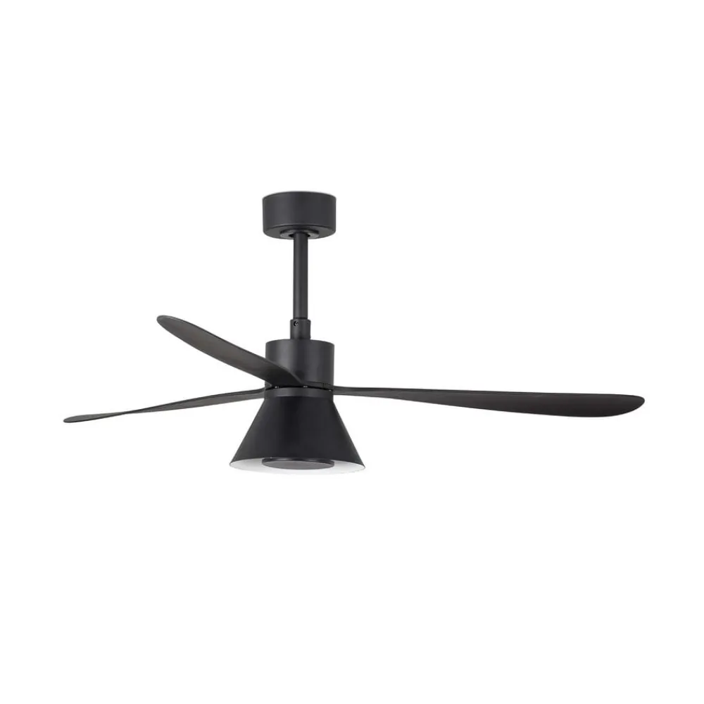 FARO BARCELONA Loftventilatorer > Amelia Cone loftventilator, LED-lampe, sort