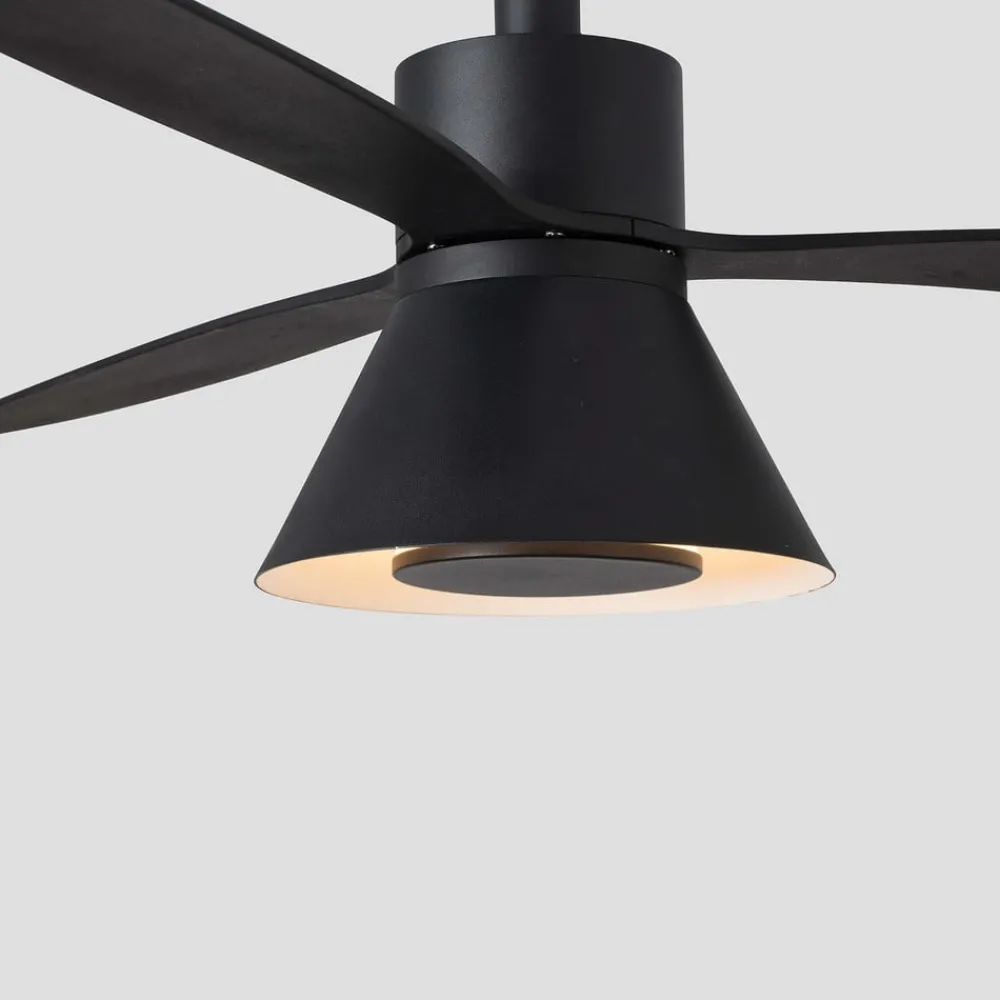 FARO BARCELONA Loftventilatorer > Amelia Cone loftventilator, LED-lampe, sort