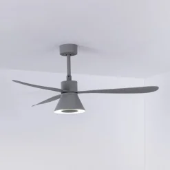 FARO BARCELONA Loftventilatorer > Amelia Cone loftventilator, LED-lampe, grå