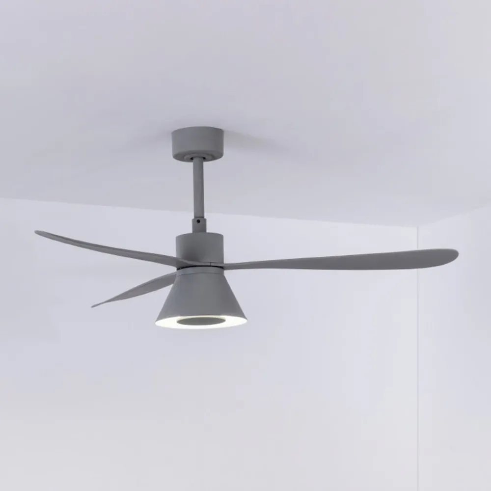 FARO BARCELONA Loftventilatorer > Amelia Cone loftventilator, LED-lampe, grå