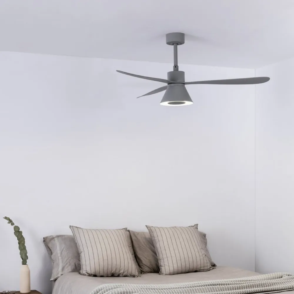 FARO BARCELONA Loftventilatorer > Amelia Cone loftventilator, LED-lampe, grå