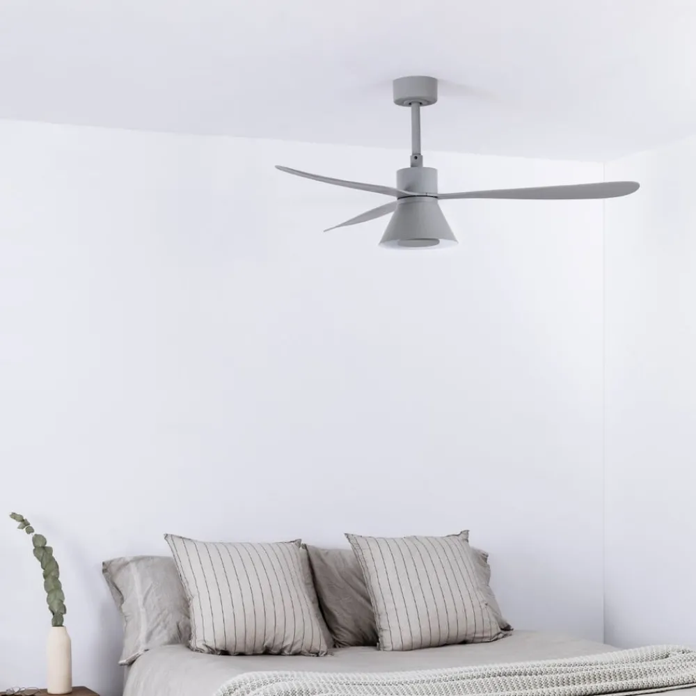 FARO BARCELONA Loftventilatorer > Amelia Cone loftventilator, LED-lampe, grå