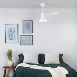 FARO BARCELONA Loftventilatorer > Amelia Cone loftventilator med LED-lampe, hvid