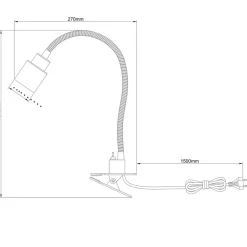 Brilliant Arbejdsrum/Kontor|Bordlamper > Andres bordlampe med klemme, fleksibel hals nikkel