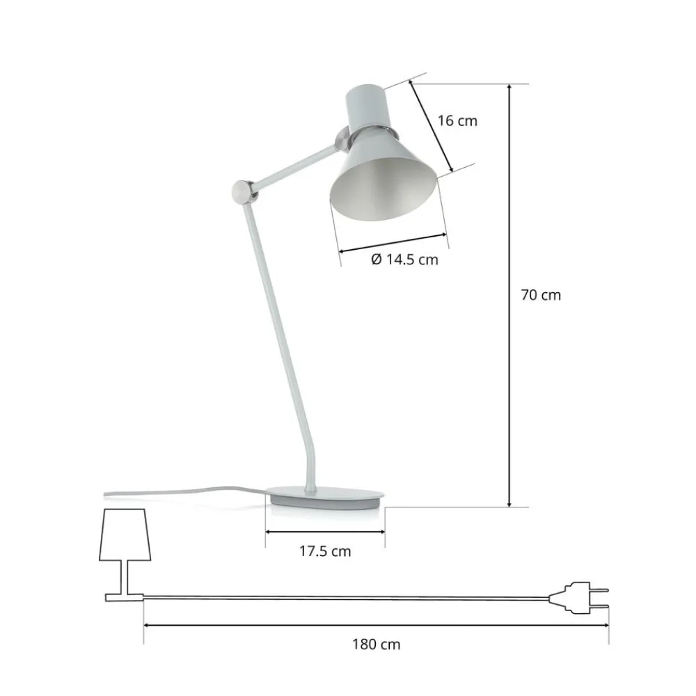 Anglepoise Arbejdsrum/Kontor > Type 80 bordlampe, tågegrå