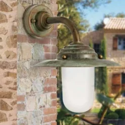 Moretti Luce Væglamper > Antique væglampe, højde 26 cm, antik-kobber