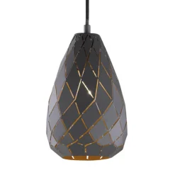 Trio Lighting Pendellamper > Antracit udenpå, guld indeni - pendellampe Onyx