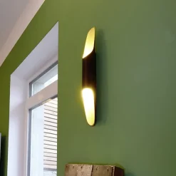 Deko-Light Væglamper > Apodis LED-væglampe, sort/guld, højde 50 cm, metal dæmpbar
