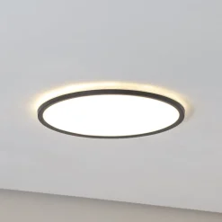 TK Lighting Loftlamper|Loftlamper > Aqua LED-panel, Ø 40 cm, sort, metal/plast, CCT dæmpbar
