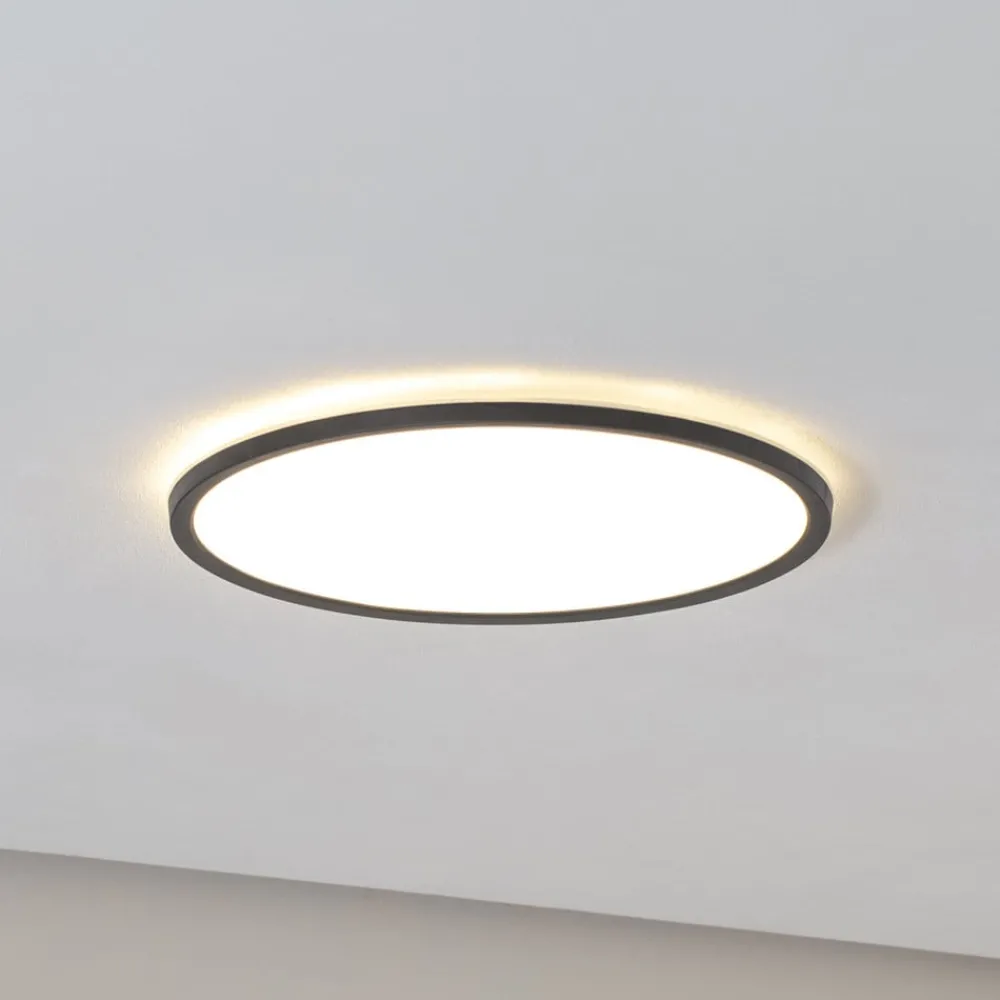 TK Lighting Loftlamper|Loftlamper > Aqua LED-panel, Ø 40 cm, sort, metal/plast, CCT dæmpbar