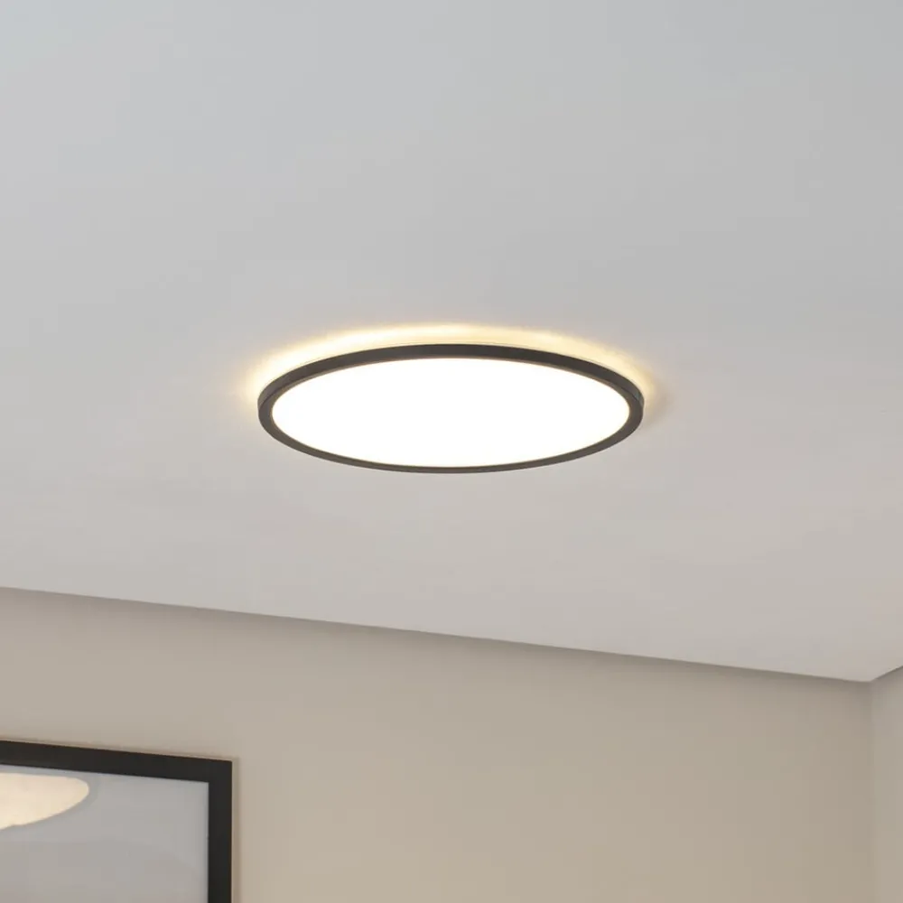 TK Lighting Loftlamper|Loftlamper > Aqua LED-panel, Ø 40 cm, sort, metal/plast, CCT dæmpbar