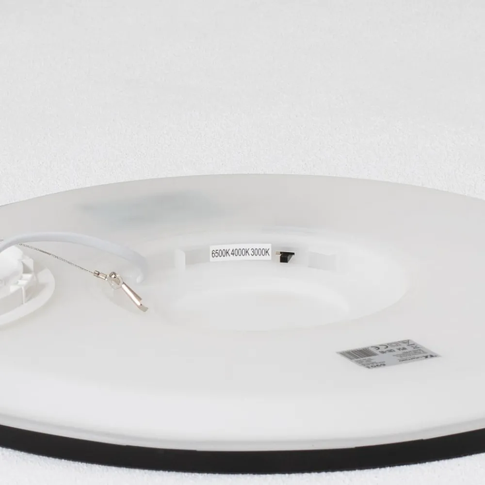 TK Lighting Loftlamper|Loftlamper > Aqua LED-panel, Ø 40 cm, sort, metal/plast, CCT dæmpbar