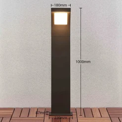Arcchio Gadebelysning > Advik LED-vejlampe, 100 cm, antracit, metal, IP65