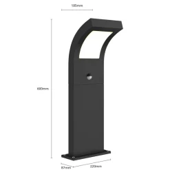 Arcchio Gadebelysning Med Sensor|Terrassebelysning > Advik LED-vejlampe, 60 cm, antracit, sensor, IP54