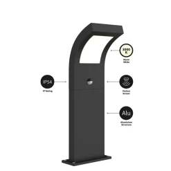 Arcchio Gadebelysning Med Sensor|Terrassebelysning > Advik LED-vejlampe, 60 cm, antracit, sensor, IP54