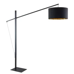 Arcchio Gulvlamper|Gulvlamper > buelampe Mossa, 200 cm, sort-guld, tekstil