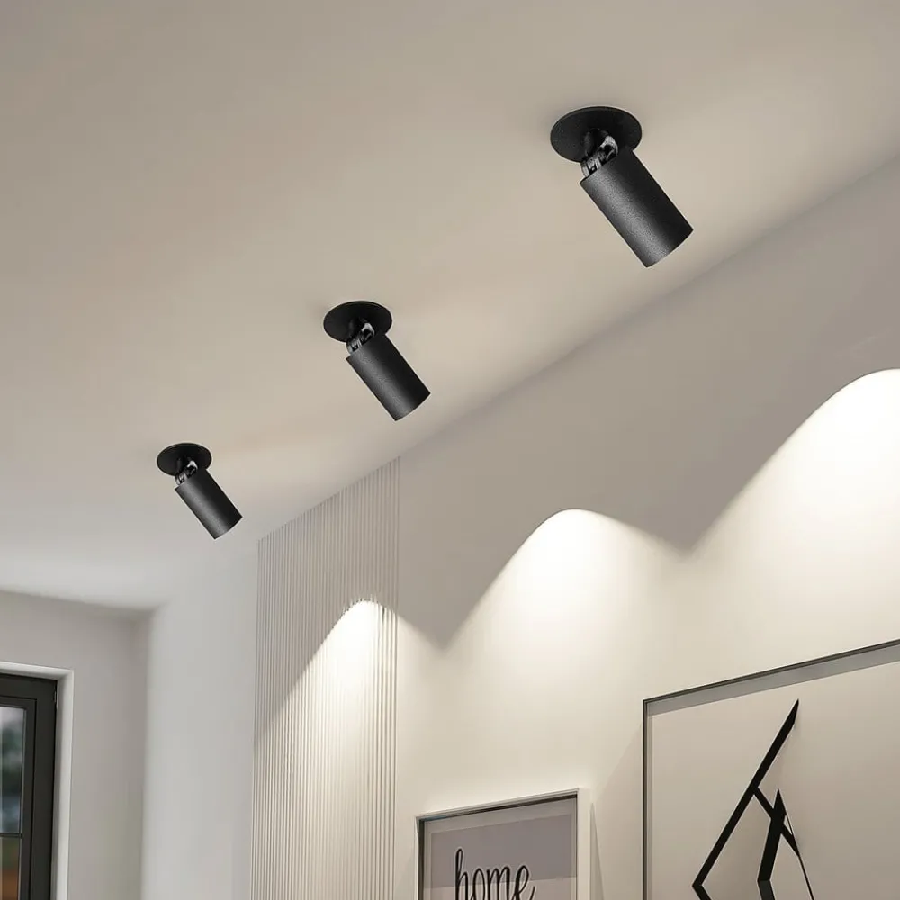 Loftlamper|Loftlamper ^ Arcchio Davin indbygningsspot, cylinder, sort