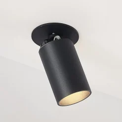 Loftlamper|Loftlamper ^ Arcchio Davin indbygningsspot, cylinder, sort